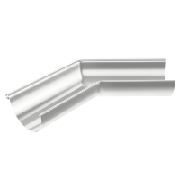 125mm Half Round External Angle 135° (Pure White)