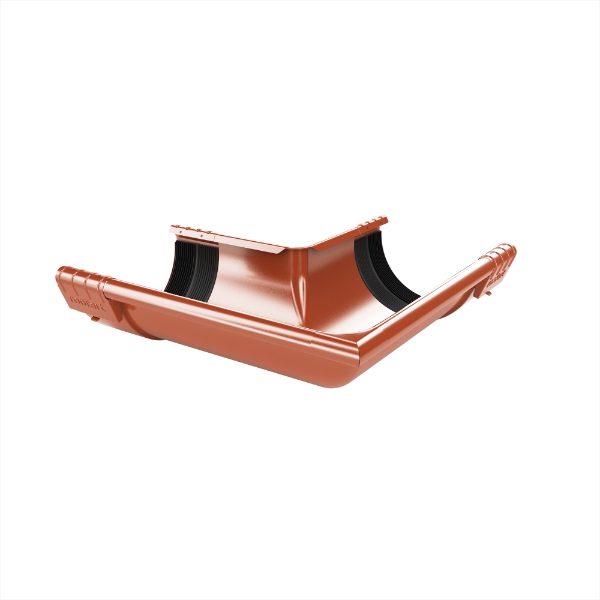 125mm Half Round Ext Angle 90° c/w Unions (Copper Brown)