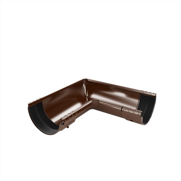 125mm Half Round Int Angle 90° c/w Unions (Chocolate Brown)
