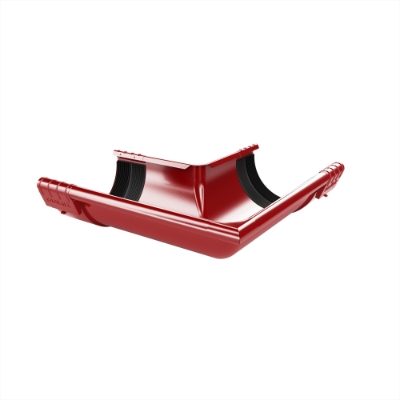 125mm Half Round External Angle 90° c/w Unions (Red)
