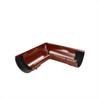 125mm Half Round Internal Angle 90° c/w Unions (Oxide Red)
