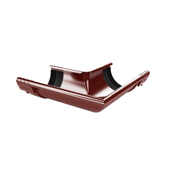 125mm Half Round External Angle 90° c/w Unions (Wine Red)
